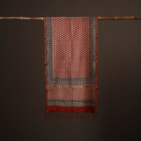 Chanderi silk handloom natural dyed bagru stole 03
