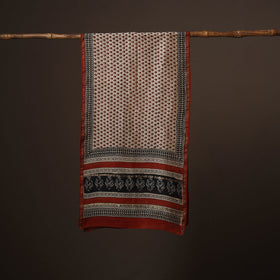 Chanderi silk handloom natural dyed bagru stole 04