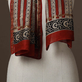 Chanderi silk handloom natural dyed bagru stole 05