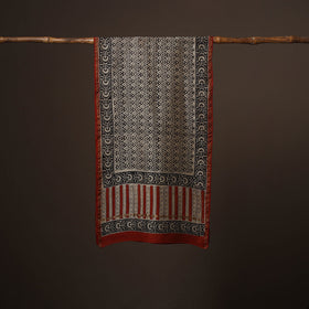 Chanderi silk handloom natural dyed bagru stole 05