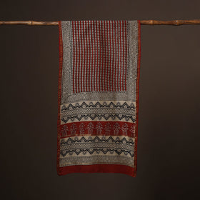 Chanderi silk handloom natural dyed bagru stole 09