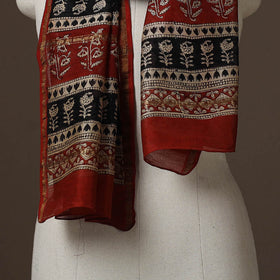 Chanderi silk handloom natural dyed bagru stole 10