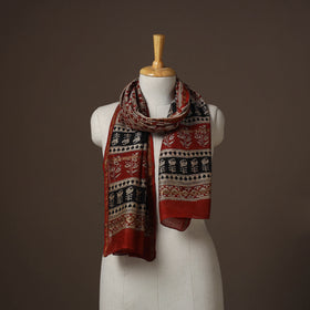 Chanderi silk handloom natural dyed bagru stole 10