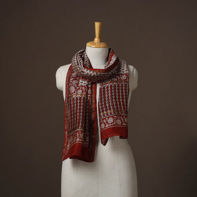 Chanderi silk handloom natural dyed bagru stole 11