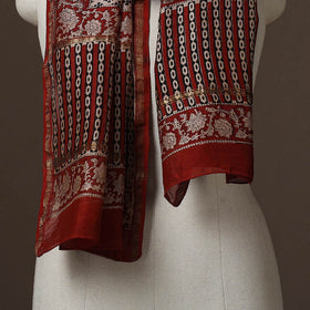 Chanderi silk handloom natural dyed bagru stole 11