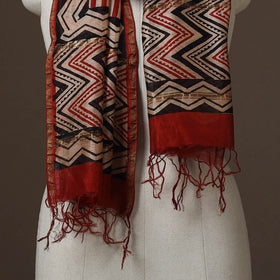 Chanderi silk handloom natural dyed bagru stole 13