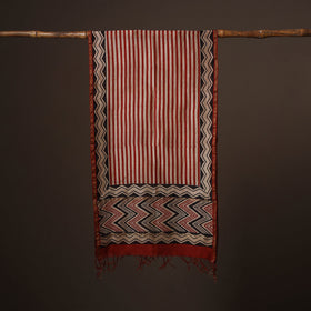 Chanderi silk handloom natural dyed bagru stole 13