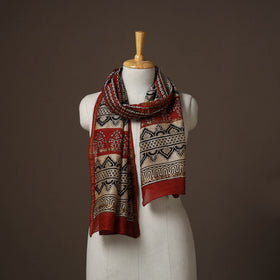 Chanderi silk handloom natural dyed bagru stole 09