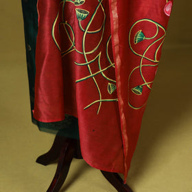Red - chanderi silk handpainted pichwai dupatta 06