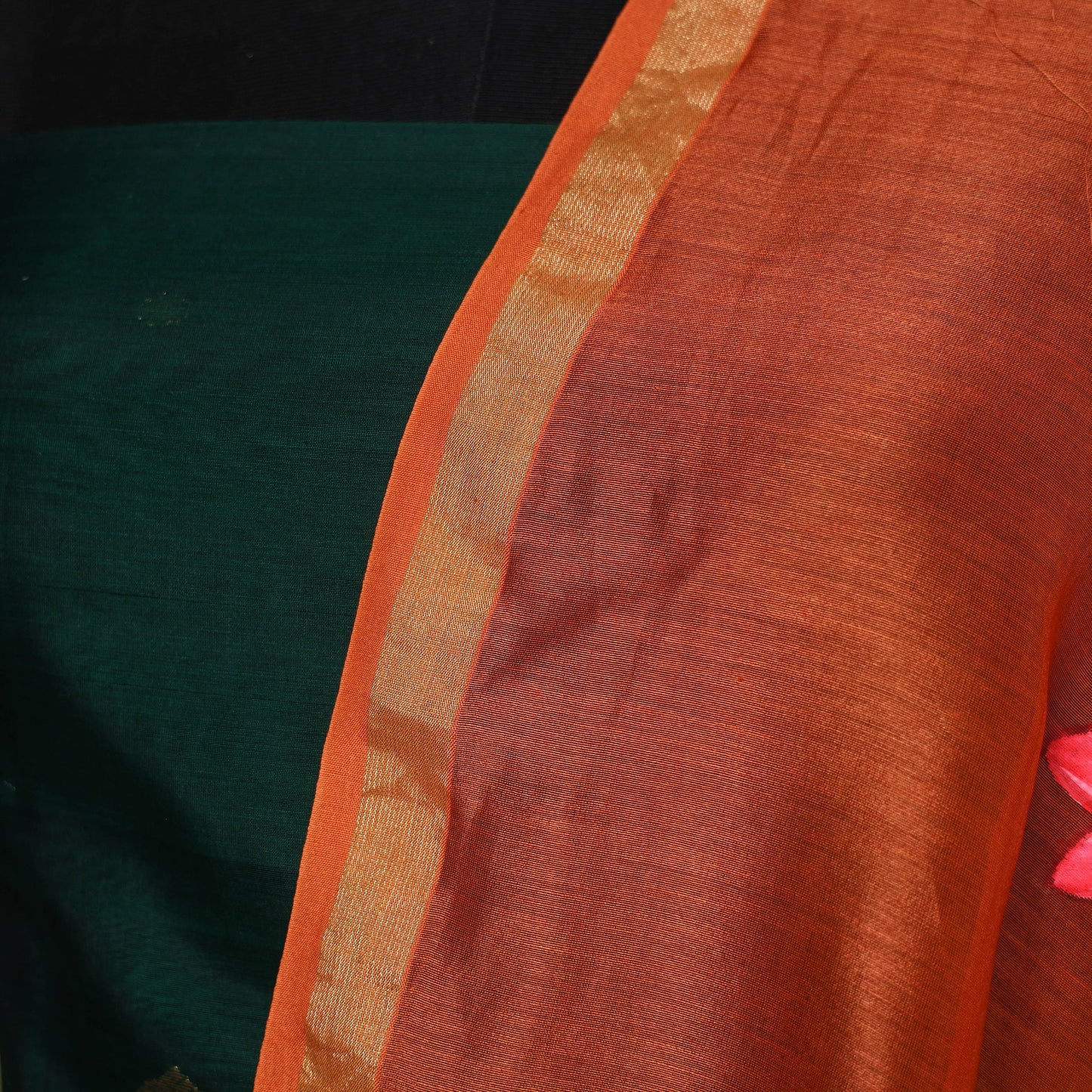 Red - chanderi silk handpainted pichwai dupatta 09