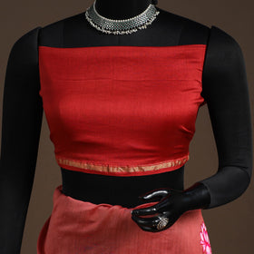 Red - chanderi silk handpainted pichwai saree 04