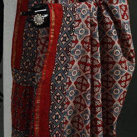 Red - chanderi silk kutch hand block print natural dyed