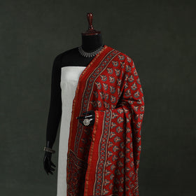 Red - chanderi silk kutch hand block print natural dyed