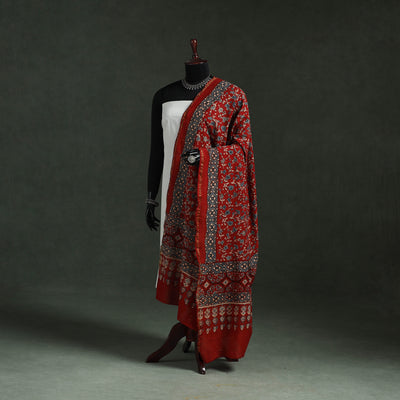 Red - chanderi silk kutch hand block print natural dyed
