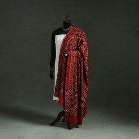 Red - chanderi silk kutch hand block print natural dyed