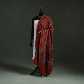 Red - chanderi silk kutch hand block print natural dyed