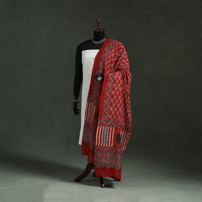 Chanderi silk kutch hand block print natural dyed handloom