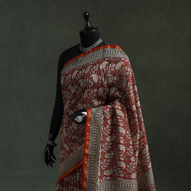 Chanderi silk natural dyed hand block dabu bagru print