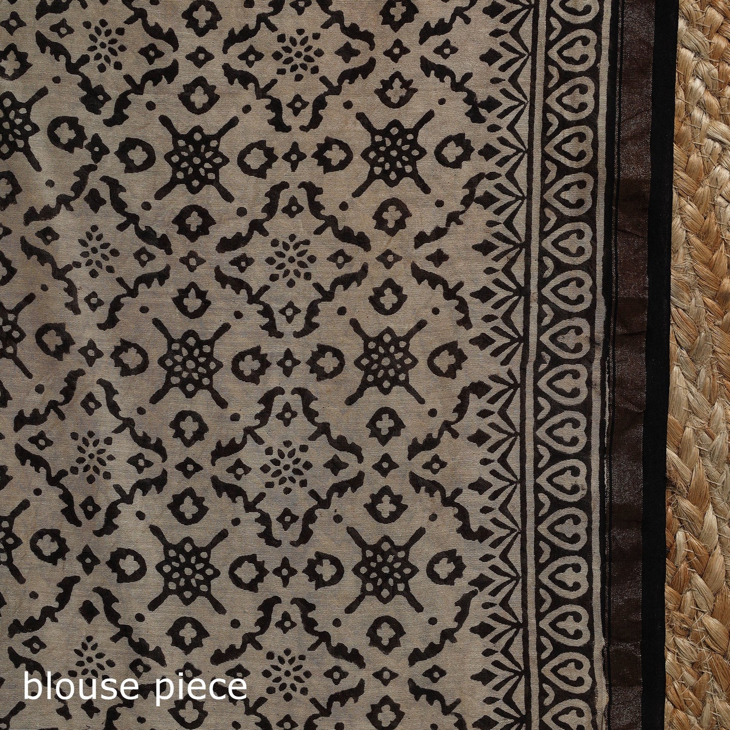 Chanderi silk natural dyed hand block dabu bagru print