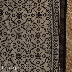 Chanderi silk natural dyed hand block dabu bagru print