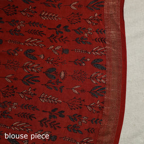 Chanderi Silk Natural Dyed Zari Border Ajrakh Print Saree