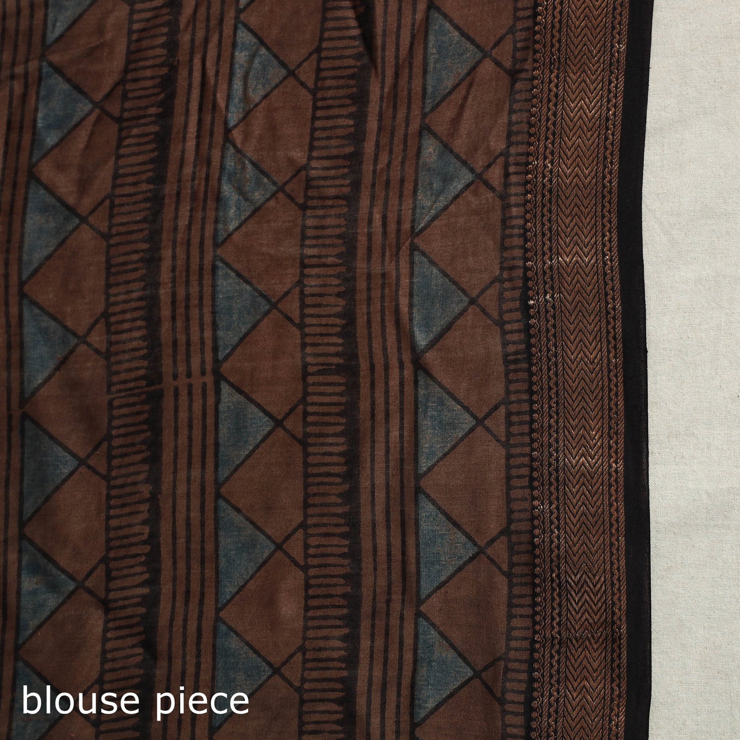 Chanderi Silk Natural Dyed Zari Border Ajrakh Print Saree