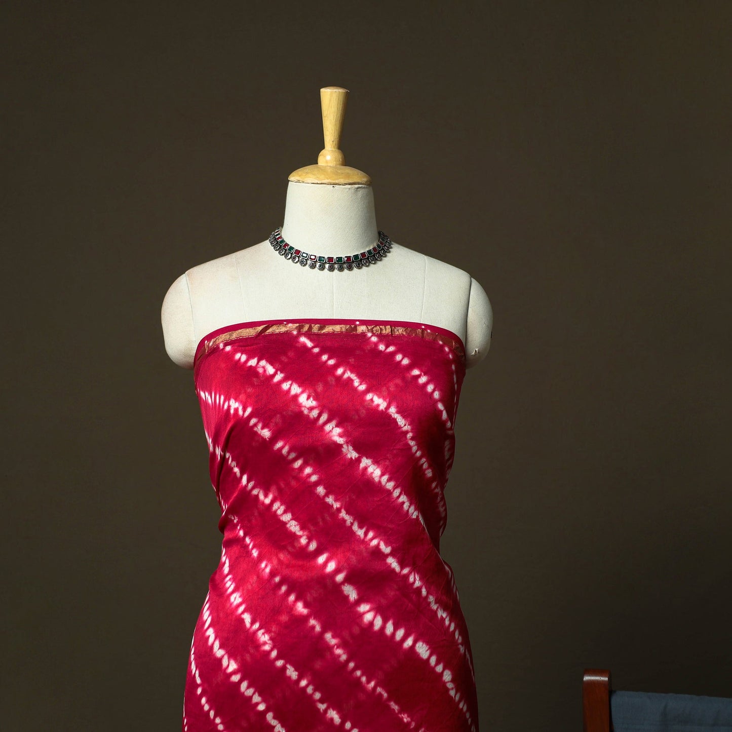 Chanderi silk shibori tie-dye 3pc unstitched dress material