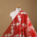 Red - chanderi silk tie-dye shibori fabric 05 - handcrafted