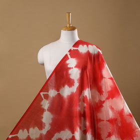Red - chanderi silk tie-dye shibori fabric 05 - handcrafted