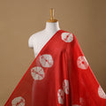 Red - chanderi silk tie-dye shibori fabric 09 - handcrafted