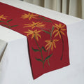 Red Chandi Mati Tagai Work Silk Cotton Table Runner