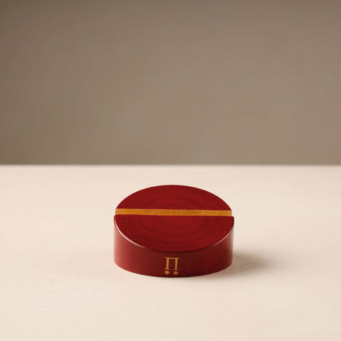 Traditional Red Channapatna Handmade Wooden Card Holder