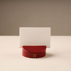 Traditional Red Channapatna Handmade Wooden Card Holder