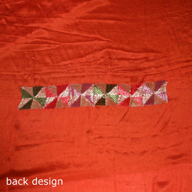 Red - chinon silk hand embroidery phulkari saree 19