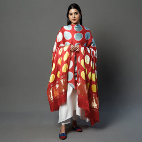  Clamp Dyed Shibori Modal Silk Dupatta with Zari Border Online at iTokri.com