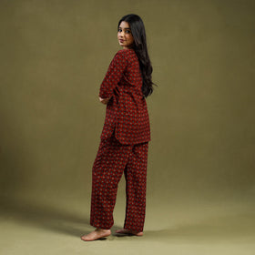 Buy Cotton Ajrakh Block Print Night Suit Set
