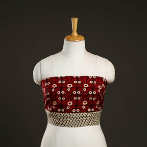 Red - cotton akola blouse piece 48 - handcrafted