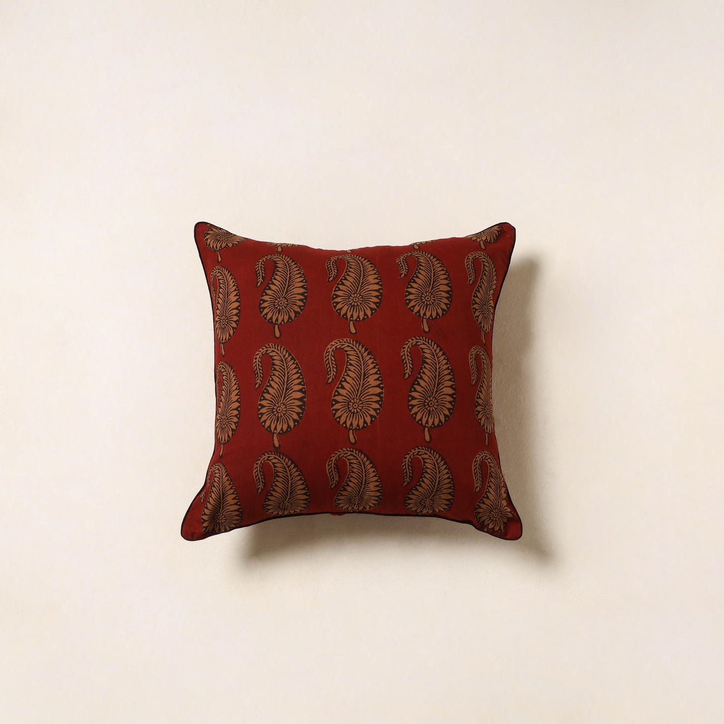 Red - cotton bagh cushion cover 64 - handcrafted