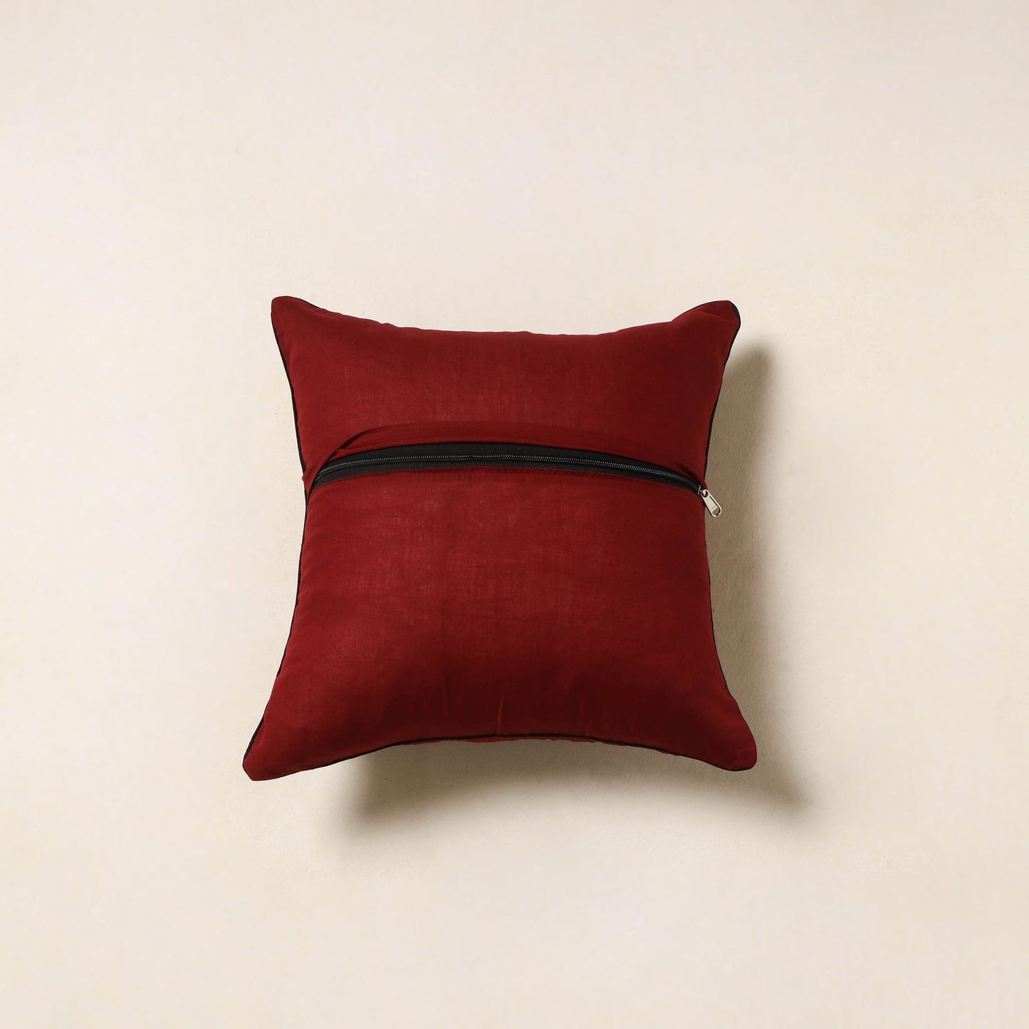 Red - cotton bagh cushion cover 64 - handcrafted