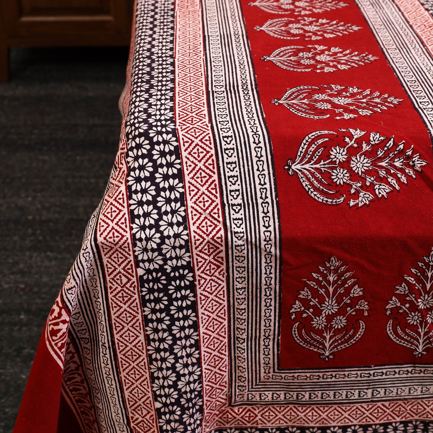 Red - cotton bagh double bed sheet (108 x 90 in) 07