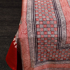  Red Block Print Cotton Bagh Double Bed Sheet Online