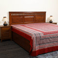  Red Block Print Cotton Bagh Double Bed Sheet Online