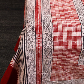 Buy Red Block Print Cotton Bagh Double Bed Sheet Online