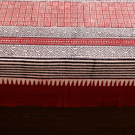 Buy Red Block Print Cotton Bagh Double Bed Sheet Online