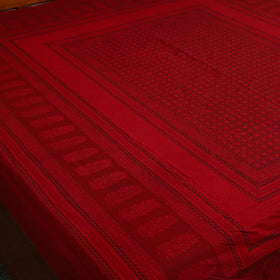 Buy Red Block Print Cotton Bagh Double Bed Sheet Online