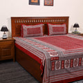 Red - cotton bagh double bedsheet with pillow covers 10