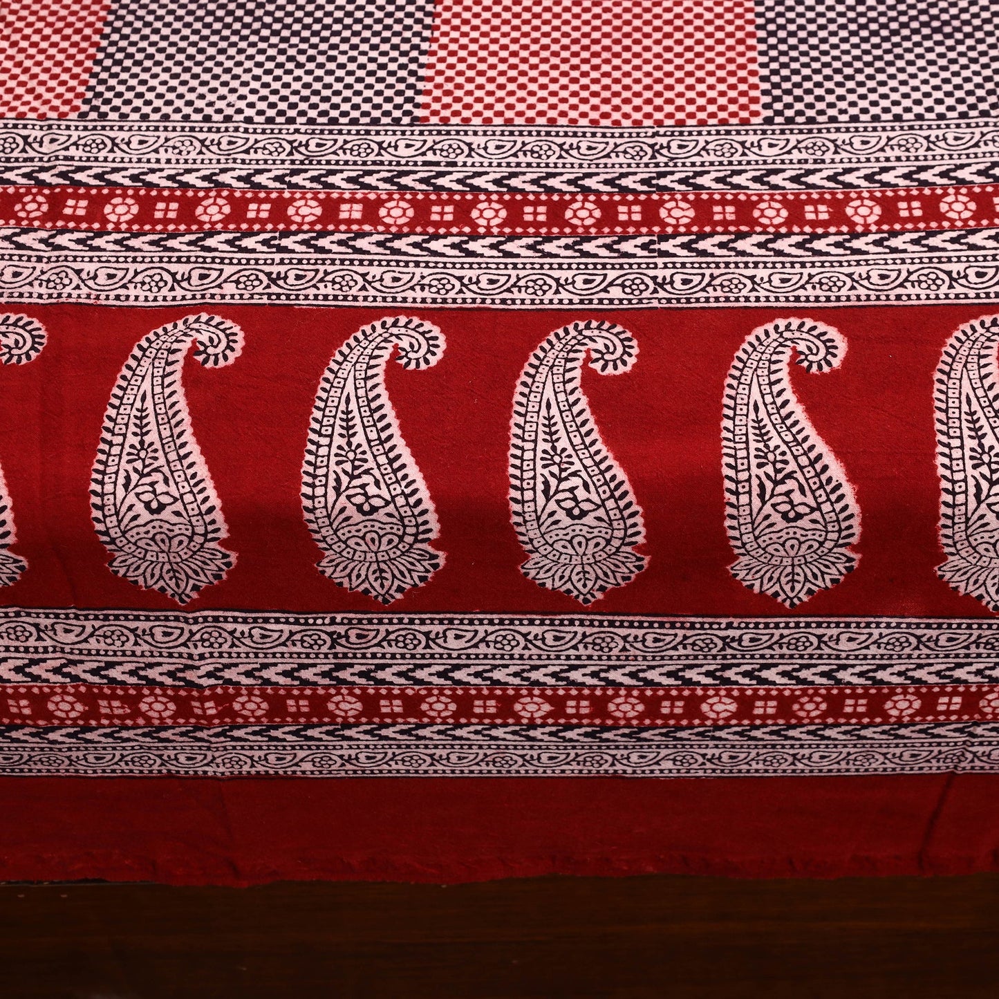 Red - cotton bagh double bedsheet with pillow covers 15