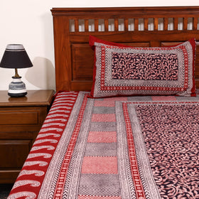 Red - cotton bagh double bedsheet with pillow covers 15