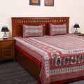Red - cotton bagh double bedsheet with pillow covers 16