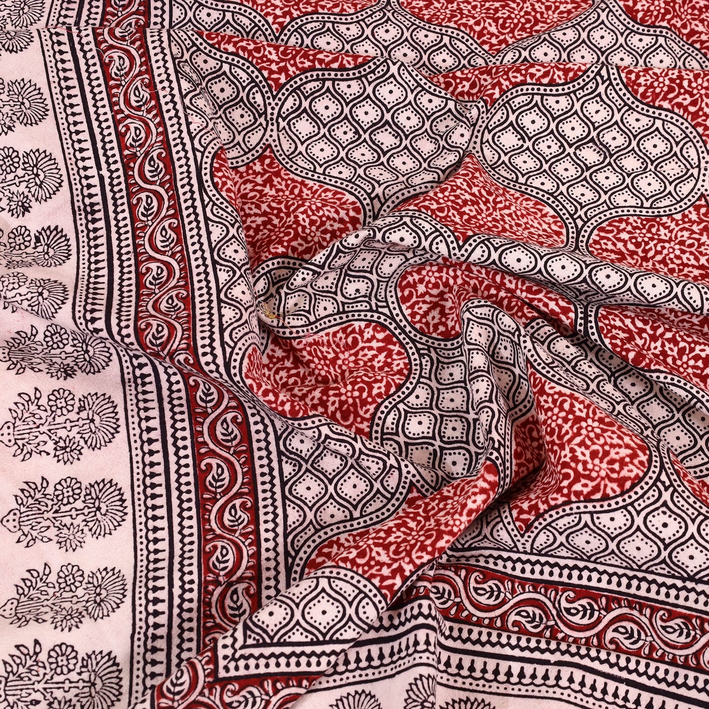 Red - cotton bagh double bedsheet with pillow covers 16